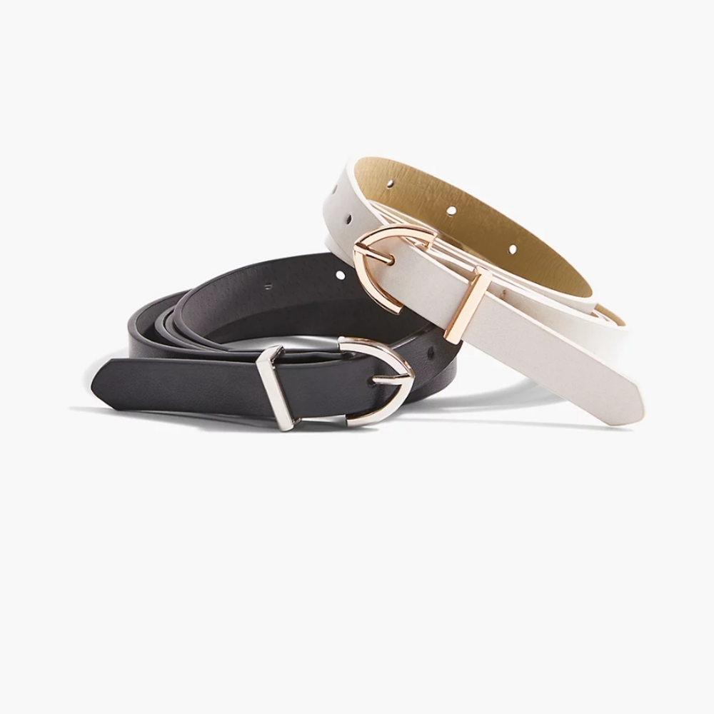 ISO ..... Lane Bryant 2-Pack Black & White Geometric Belts size 26/28